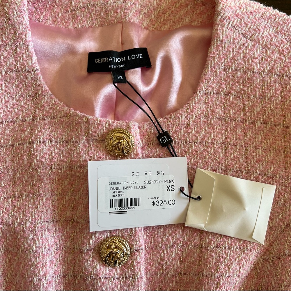 Generation love pink tweed jacket xsmall - Picture 2 of 3